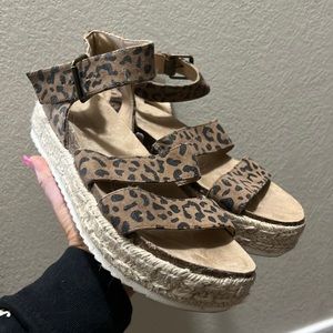 Target cheetah platform sandals